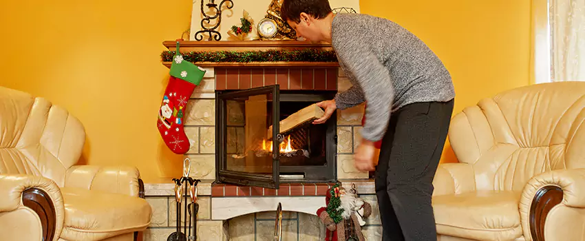 Rusted Metal Fireplace Restoration in Zion, Illinois